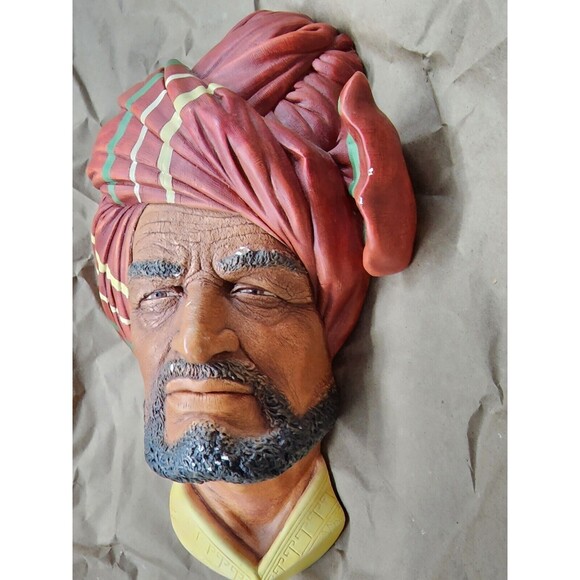 Vintage BOSSON'S Chalkware Head ABDHUL 8" 1960 England - Picture 7 of 8